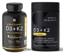 스포츠 리서치  비타민K2 + D3, 베지 소프트젤 60정 Sports Research Vitamin K2 + D3 60 Veggie Softgels